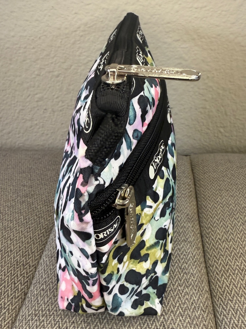 LeSportsac Zipper Pouch, ‘Charming Cheetah’ Watercolor Pattern - Picture 7 of 15